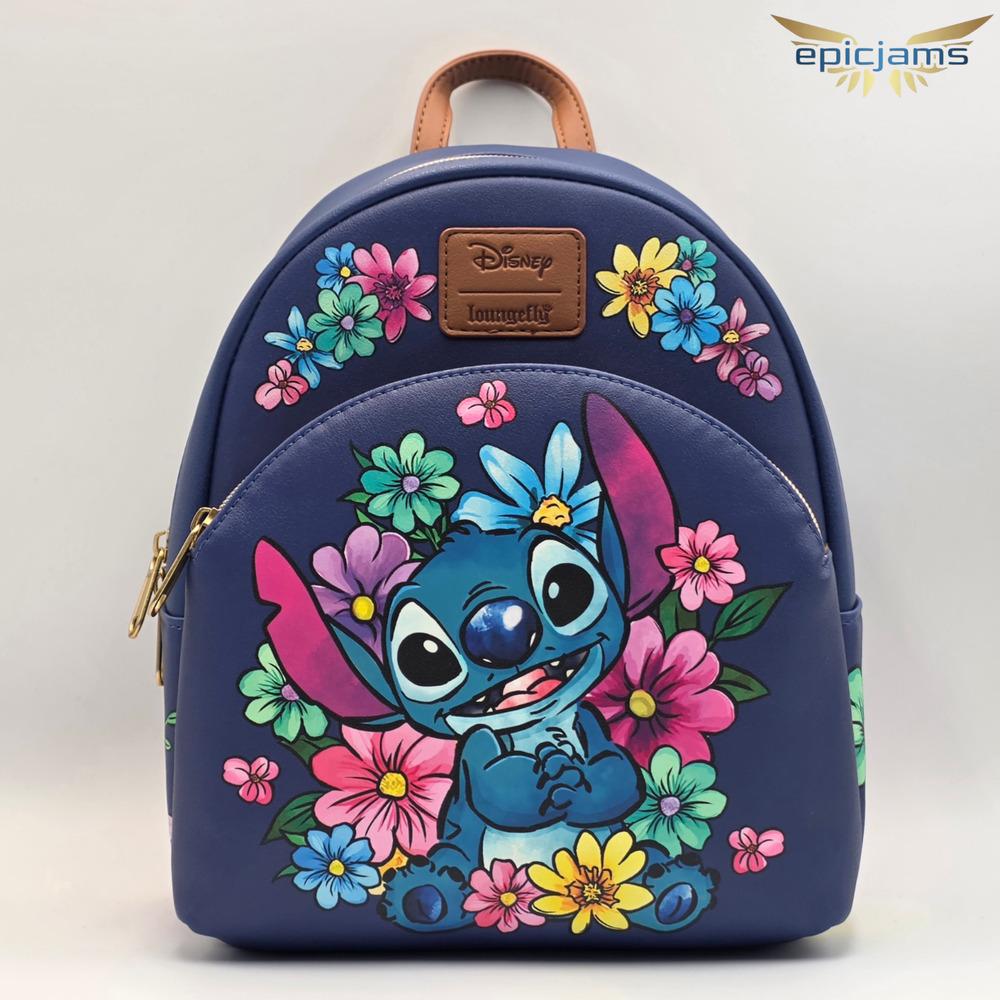 Loungefly Disney Stitch Flowers Mini Backpack New
